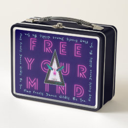 Free Your Mind Free Spirited Flamingo メタルランチボックス