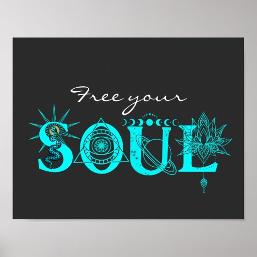 Free your soul art 感動的 Stars Lotus ポスター (正面)