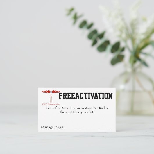 FREEACTIVATION クーポン 名刺 (スタンド正面)