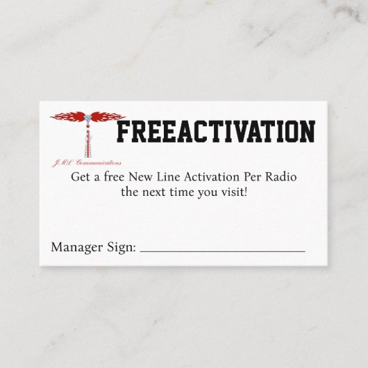FREEACTIVATION クーポン 名刺 (正面)