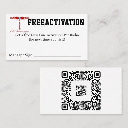 FREEACTIVATION Coupon 名刺 (正面/裏面)