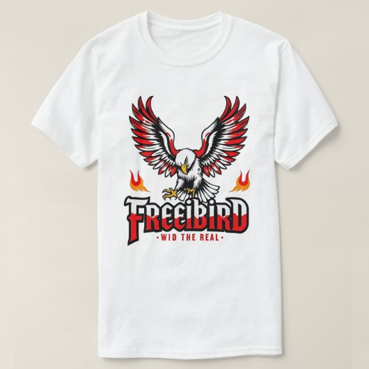 Freebird eagle fire cute tシャツ (デザイン正面)