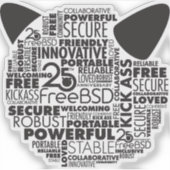 FreeBSD 25th Anniversary Stickerが大好きな理由 シール (正面)