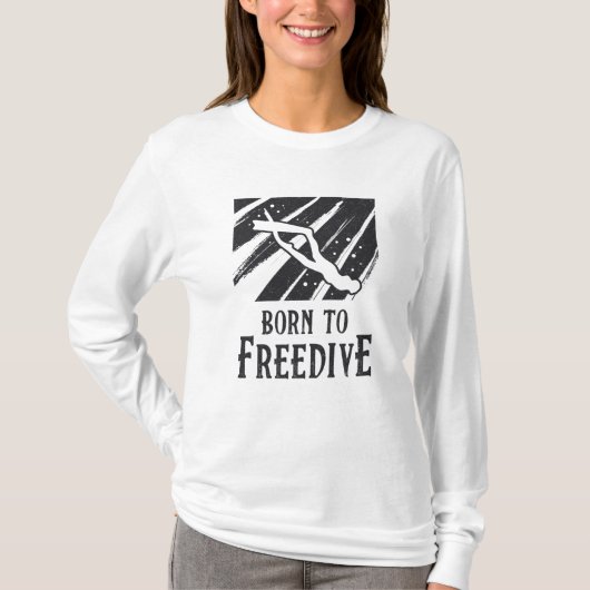 Freedive生まれ Freediving Apnoe Fans Freediverへ Tシャツ (正面)