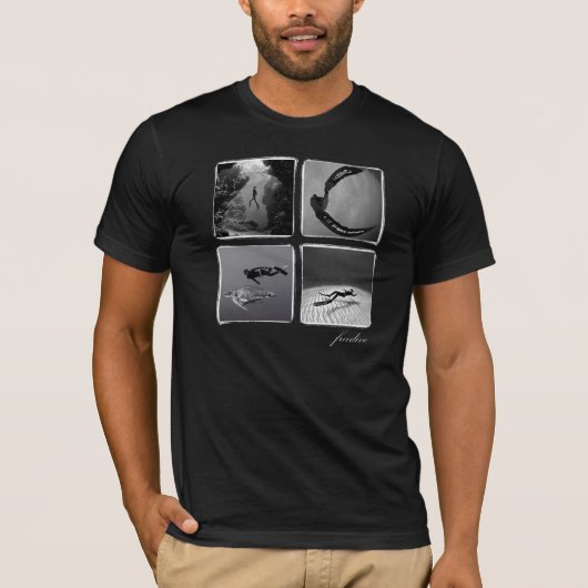 freedive -オーガニック。 黒いメンズ tシャツ (正面)