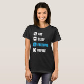 Freediver eat sleep freedive repeat water diving tシャツ (正面フル)
