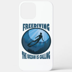 Freediving -海が水中ダイバーを呼び出している iPhone 12 pro max ケース