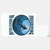 Freediving -海が水中ダイバーを呼び出している Case-Mate iPhoneケース (裏面 (横))