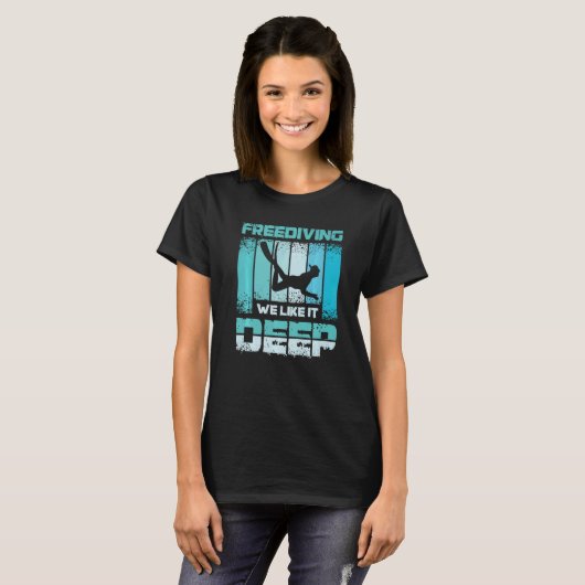 Freediving we like it deep tシャツ (正面フル)