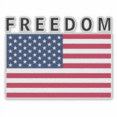 FREEDOMの文字が入ったアメリカ国旗 シール (正面)