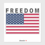 FREEDOMの文字が入ったアメリカ国旗 シール (シート)