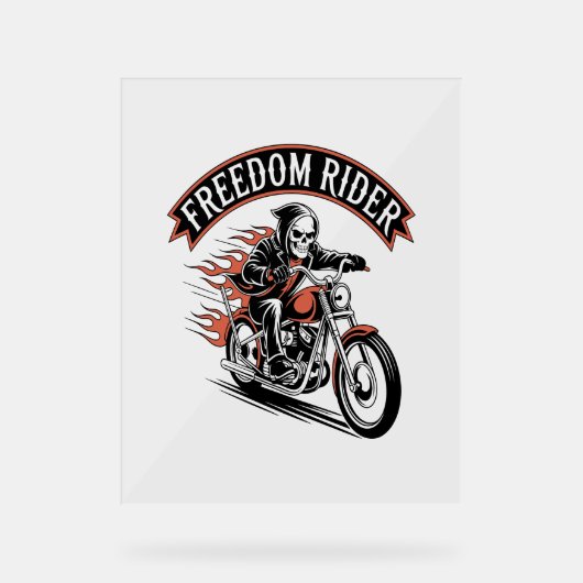 FreeDomライダーバイクもしくは自転車に乗る人 アクリルサイン (正面)