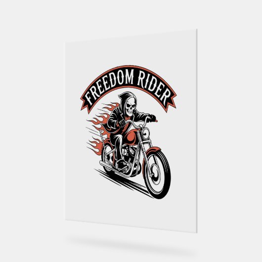 FreeDomライダーバイクもしくは自転車に乗る人 アクリルサイン (傾斜)
