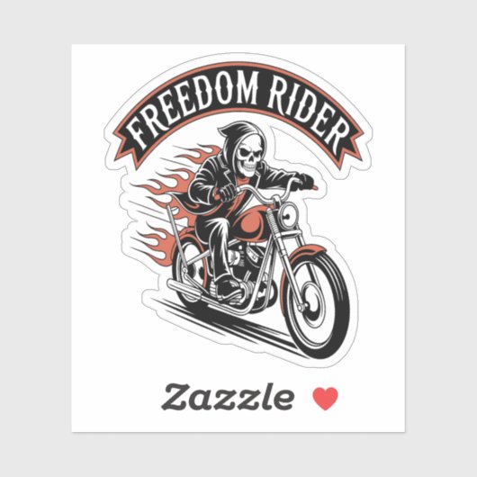 FreeDomライダーバイクもしくは自転車に乗る人 シール (シート)