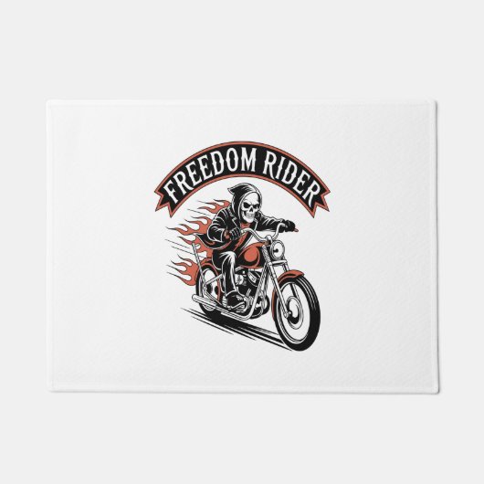 FreeDomライダーバイクもしくは自転車に乗る人 ドアマット (正面)