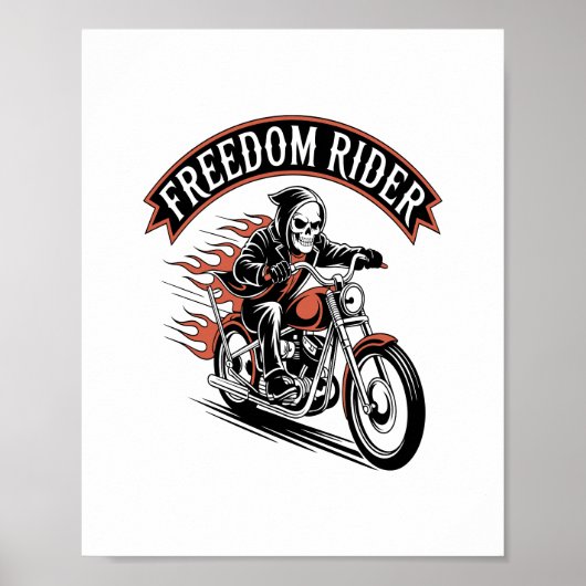 FreeDomライダーバイクもしくは自転車に乗る人 ポスター (正面)