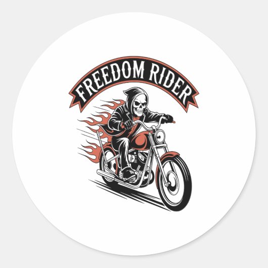FreeDomライダーバイクもしくは自転車に乗る人 ラウンドシール (正面)