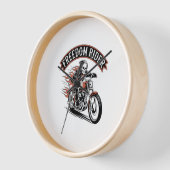 FreeDomライダーバイクもしくは自転車に乗る人 壁時計 (傾斜)