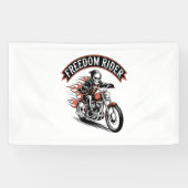 FreeDomライダーバイクもしくは自転車に乗る人 横断幕 (横)