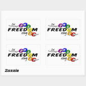 Freedomリングや輪シール 長方形シール (シート)
