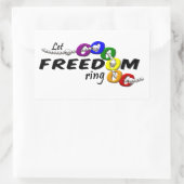 Freedomリングや輪シール 長方形シール (バッグ)