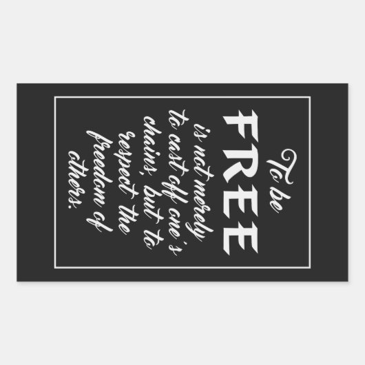 Freedom引用文シール 長方形シール (正面)