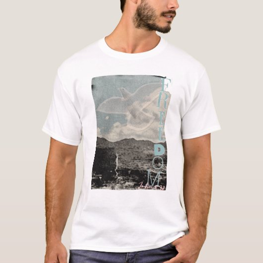 FREEDOM イエス キリスト 聖書 バージョン ジョン 8 Tシャツ (正面)