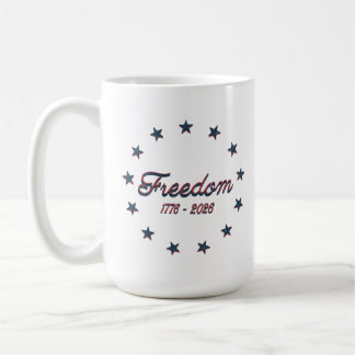 Freedom 1776–2026 America 250 Patriotic Design コーヒーマグカップ