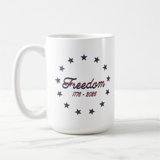 Freedom 1776–2026 America 250 Patriotic Design コーヒーマグカップ (左)