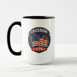 Freedom 1776 American Flag Patriotic Badge マグカップ