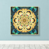 Freedom 22 Canvas Printのハートからマンダラ キャンバスプリント (インサイチュ (ウッドフロア))