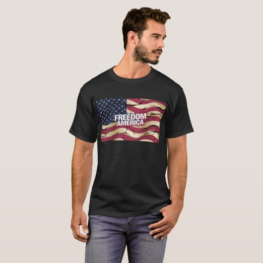 FREEDOM AMERICAメンズスウェットシャツ Tシャツ (正面フル)