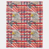 Freedom Blanket Eagle and Flag for Independence フリースブランケット (正面)