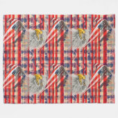 Freedom Blanket Eagle and Flag for Independence フリースブランケット (正面(横))