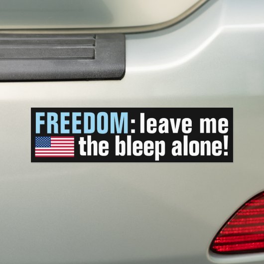Freedom Bleep （v.2フラッグ黒）バンパーステッカー バンパーステッカー (車上)