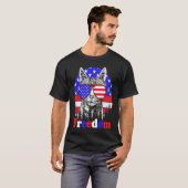 Freedom Cat American Flag 4th of July Tシャツ (正面フル)