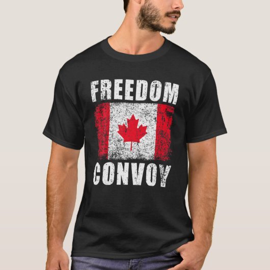 Freedom Convoy 2022 Canadian Trucker Canada Suppor Tシャツ (正面)