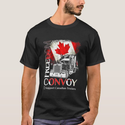 Freedom Convoy 2022 I Support Canadian Truckers Ca Tシャツ (正面)