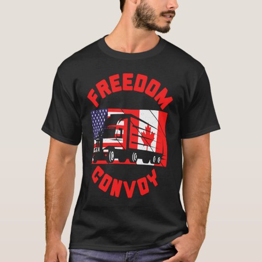 Freedom Convoy 2022 Support Canadian Truckers Cana Tシャツ (正面)