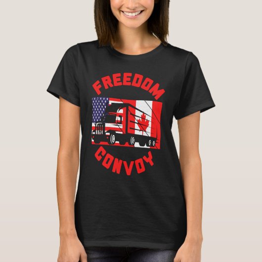 Freedom Convoy 2022 Support Canadian Truckers Cana Tシャツ (正面)