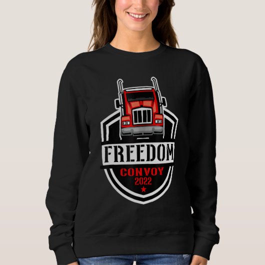 Freedom Convoy 2022 Truck Driver Canada Support Tr スウェットシャツ (正面)