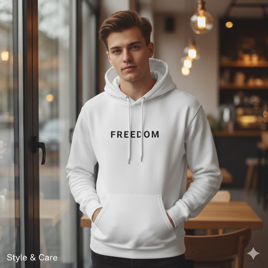 Freedom Custom Text Stylish Casual Wear Hoodie パーカ