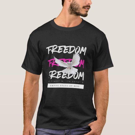 Freedom Dove Urban Typography Tシャツ (正面)