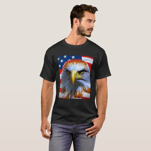 Freedom Eagle 4th Of July American Veteran Tシャツ (正面フル)