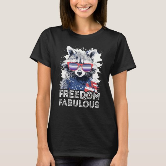 Freedom Fabulous  Raccoon Butch Lesbian Sunglasses Tシャツ (正面)