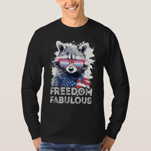 Freedom Fabulous  Raccoon Genderfrith Sunglasses F Tシャツ (正面)