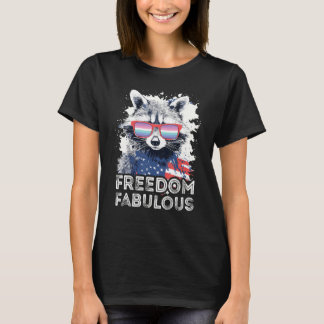 Freedom Fabulous  Raccoon Genderfrith Sunglasses F Tシャツ