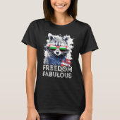 Freedom Fabulous  Raccoon Neutrois Sunglasses Flag Tシャツ (正面)