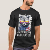 Freedom Fabulous Raccoon Non Binary Sunglasses Fl Tシャツ (正面)