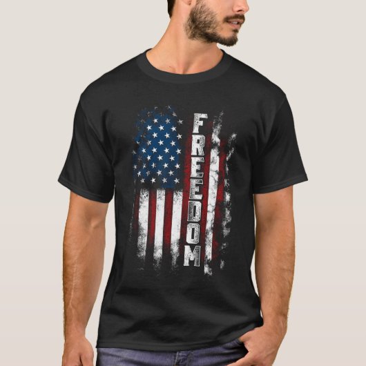 Freedom Flag, Patriotic T-Shirt Tシャツ (正面)